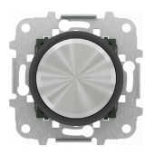 ABB SKY Moon Механизм Светорегулятор универсальный поворотный 60 - 500 Вт. кольцо Стекло чёрное