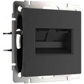 WERKEL Розетка двойная Ethernet RJ-45 черный матовый