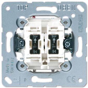 JUNG Мех Выключатель 2-клавишный контрольный для управления жалюзи 10А 250В